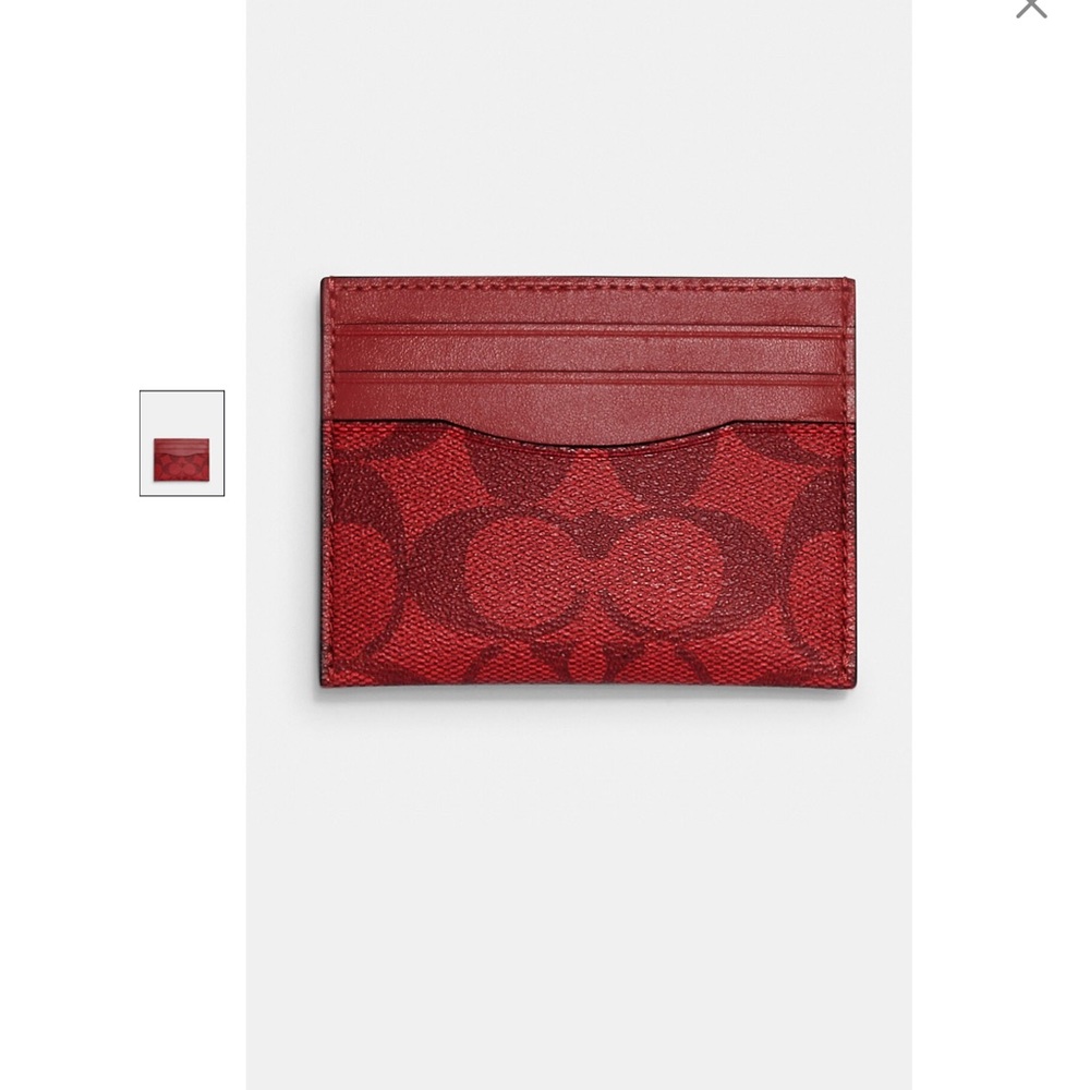 Coach Slim Card Case In Signature Canvas